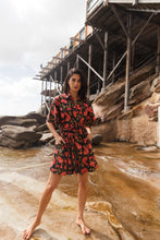 Load image into Gallery viewer, An étté delight, ready for a lunch date near you ... the Indiana Dress in Spirited print is an elegant mini dress bringing a spirited play to your every day. 100% cotton. Block printed fabric.